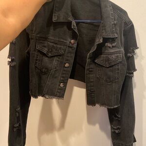 Cropped black was denim